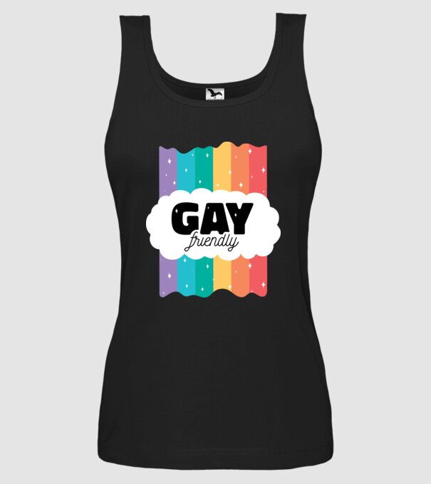 Gay friendly model negru pe tricou