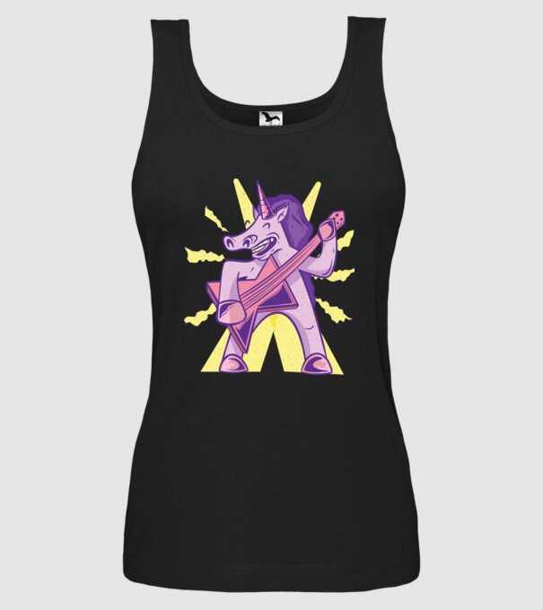 Unicorn cu chitara model negru pe tricou
