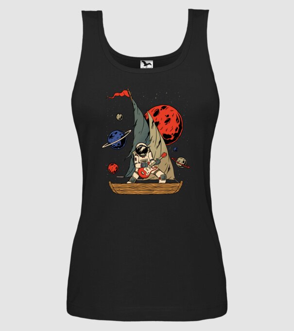Astronaut Chitarist model negru pe tricou