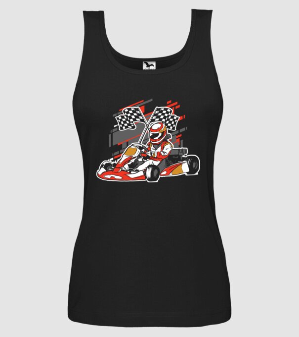 Gokart model negru pe tricou