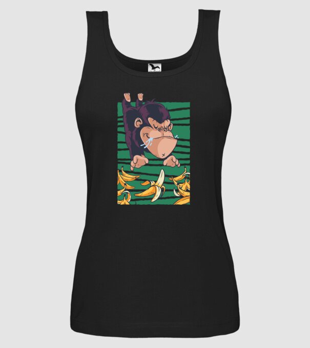 Gorilă Banană model negru pe tricou