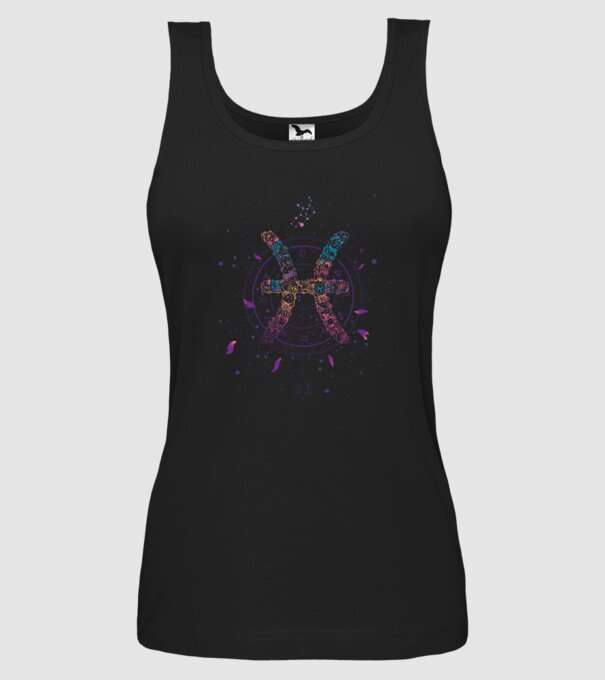 Pisces Zodiac model negru pe tricou