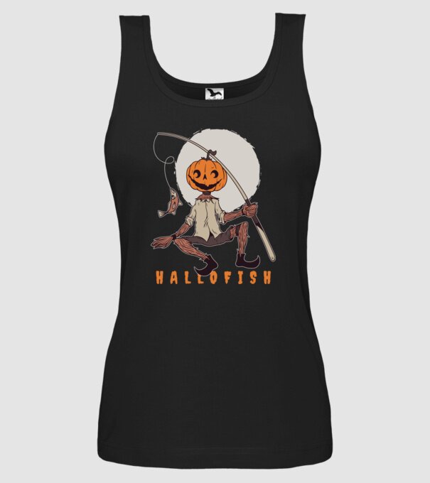 Hallofish - Pescar Halloween model negru pe tricou
