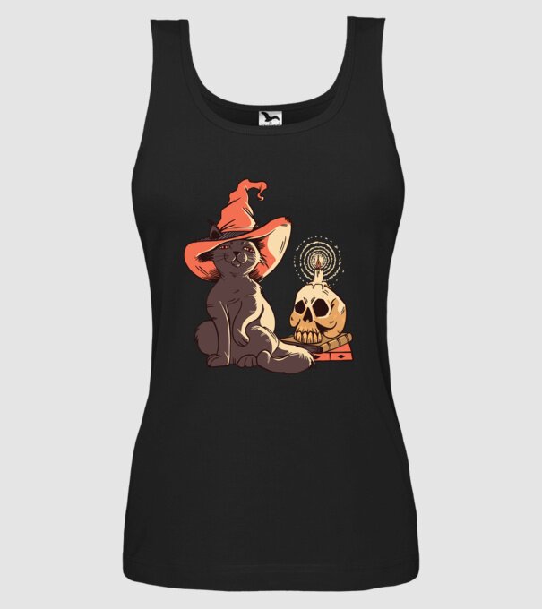 Pisică Halloween model negru pe tricou