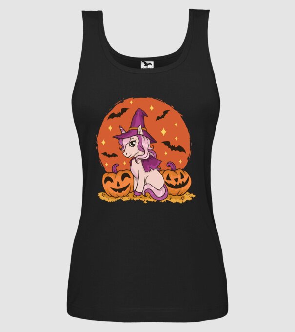 Unicorn Halloween model negru pe tricou