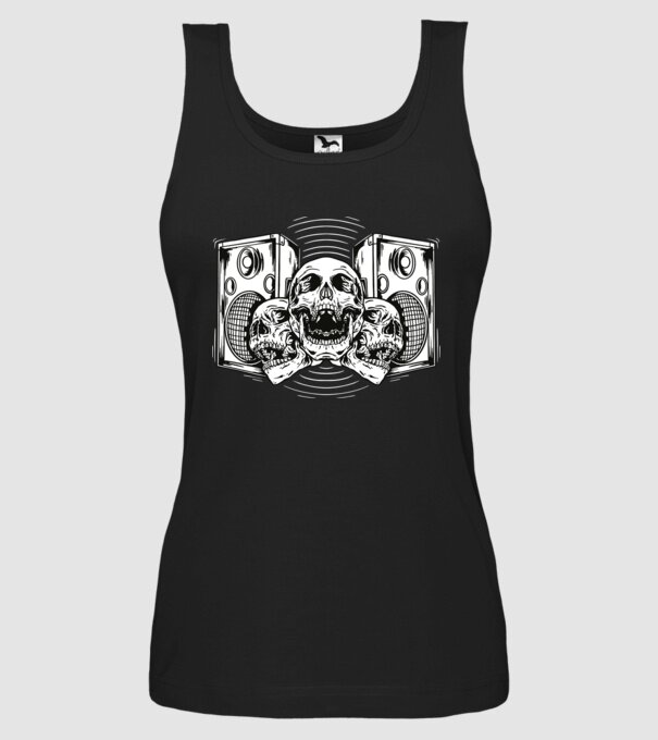 Cranii difuzor model negru pe tricou
