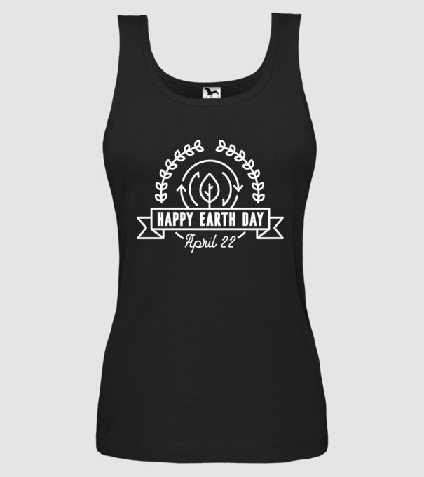 Happy Earth Day - Ziua Pământului model negru pe tricou