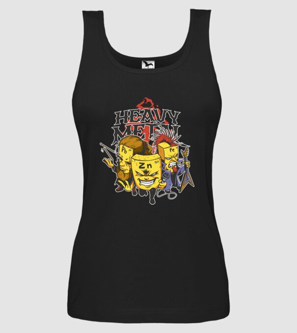Elemente Heavy Metal model negru pe tricou