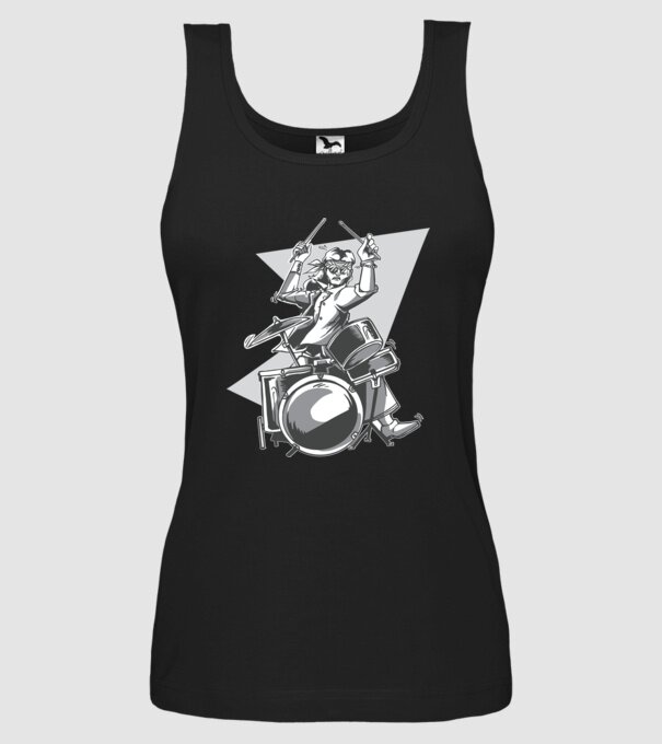Hippy baterist model negru pe tricou