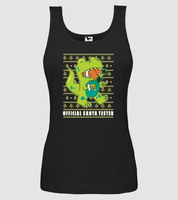 Tester oficial Moș Crăciun model negru pe tricou
