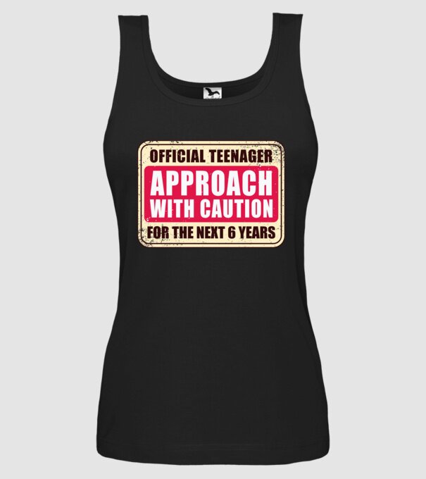 Adolescent oficial Abordați cu prudență model negru pe tricou