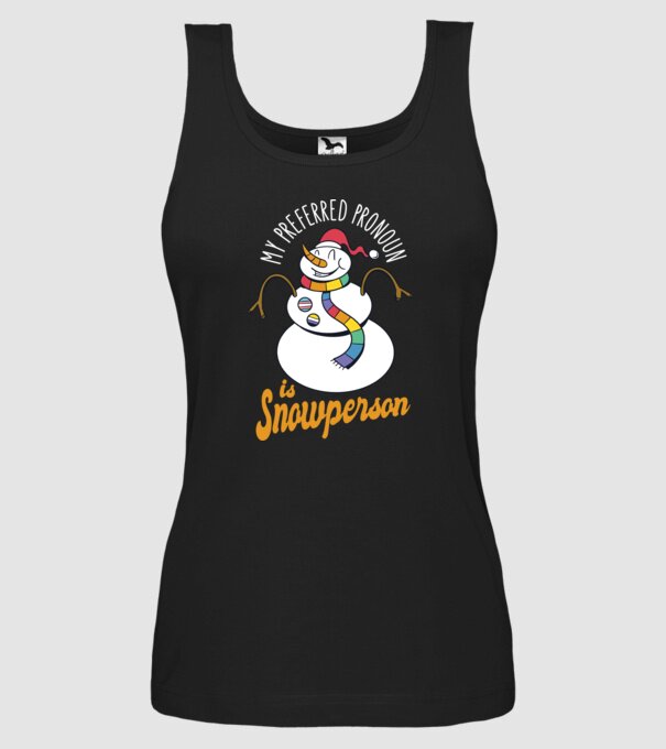 Om de zăpadă model negru pe tricou
