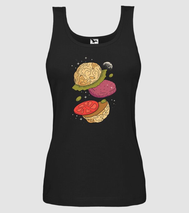Burger lună model negru pe tricou