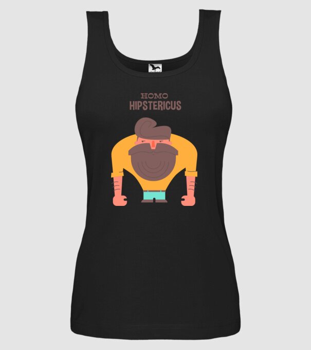 Homo Hipstericus model negru pe tricou
