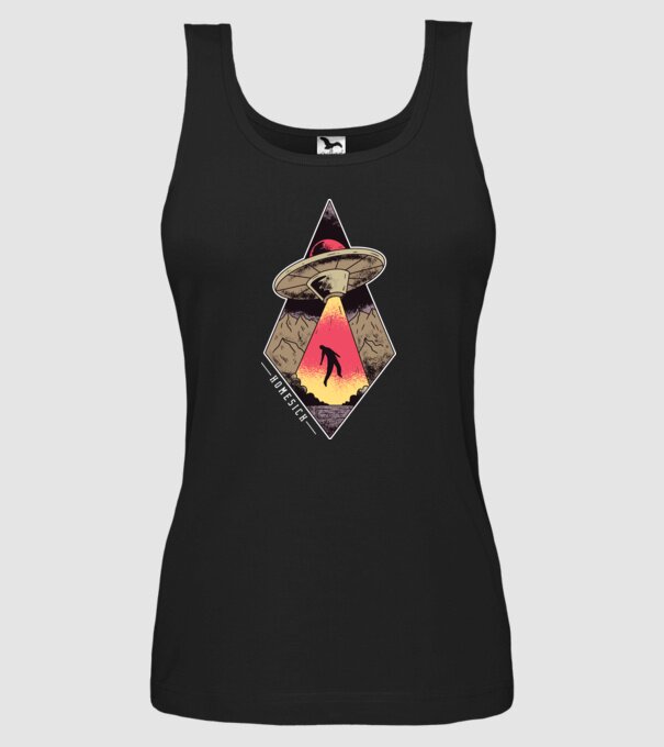 Dor de casă alien model negru pe tricou