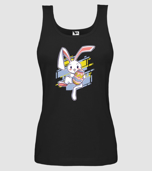 Iepuraș de Paște model negru pe tricou