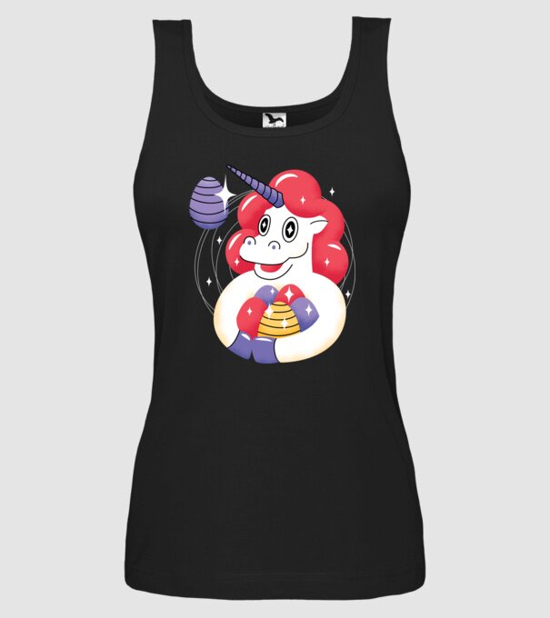 Unicorn de Paște model negru pe tricou