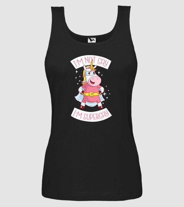 'I''m not gay i''m supergay' model negru pe tricou