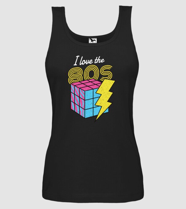 I love the 80s Cub Rubik model negru pe tricou