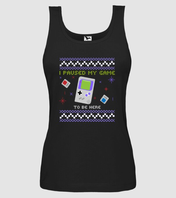 I paused my game to be here - Gamer pulovăr urât model negru pe tricou