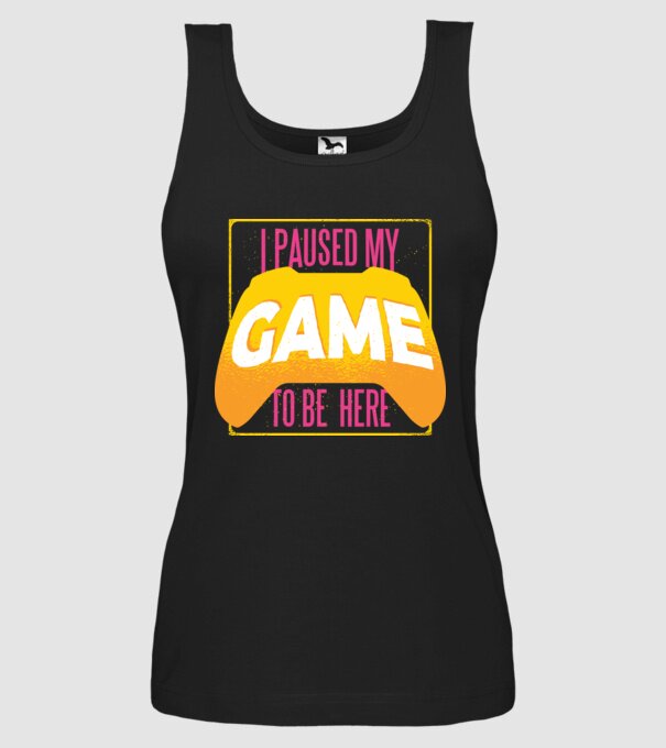 I paused my game to be here tricou amuzant Gamer model negru pe tricou