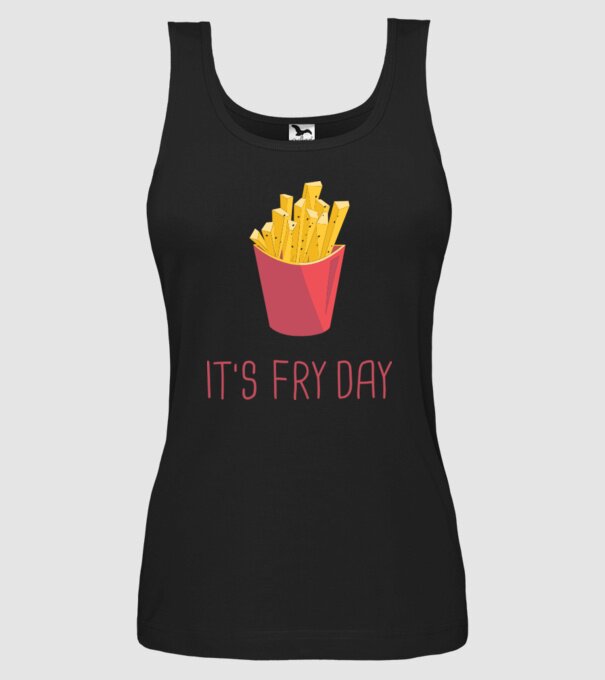 'It''s Fry Day' model negru pe tricou