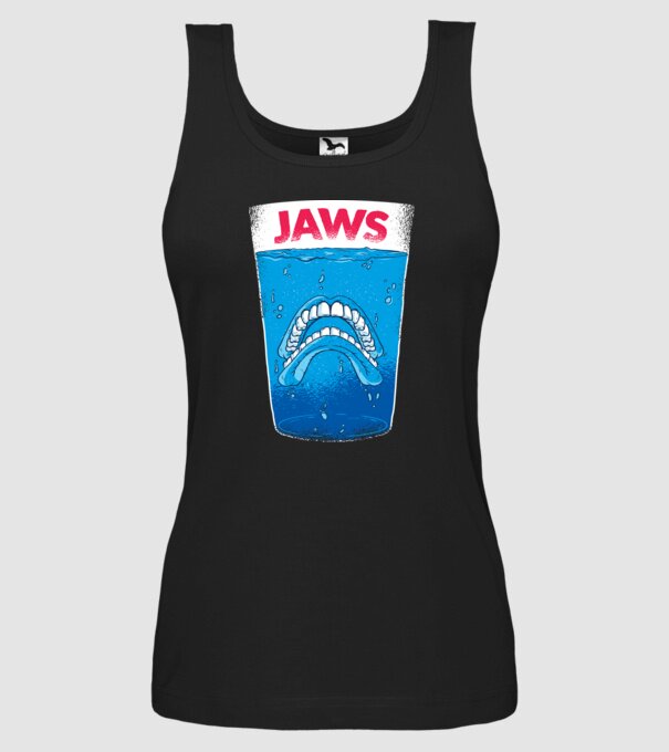 Jaws dinți tricou parodie model negru pe tricou