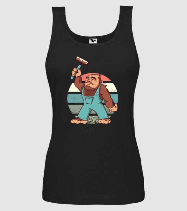 Zugrav Yeti model negru pe tricou