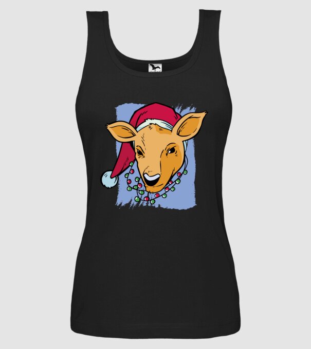 Cerb de Crăciun model negru pe tricou