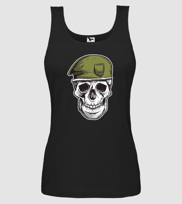 Craniu Soldat model negru pe tricou