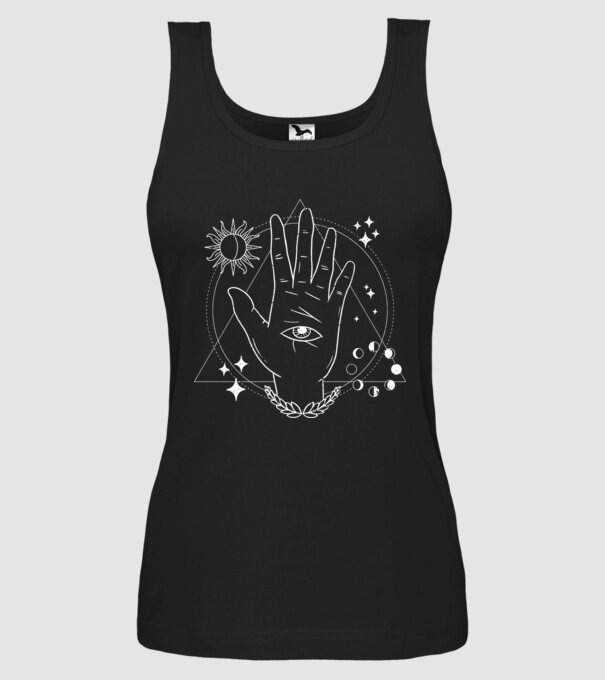 Mână Ochi atotvăzător model negru pe tricou
