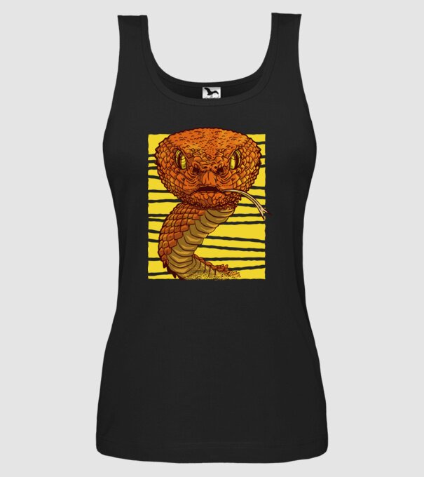 Cap de șarpe model negru pe tricou