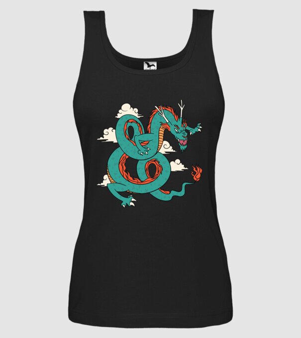 Dragon Chinez model negru pe tricou