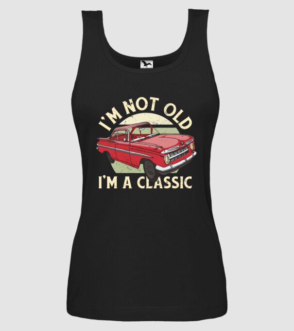 'Mașină clasică - I''m not old I''m a classic' model negru pe tricou