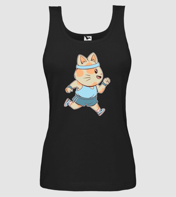 Pisică Jogging model negru pe tricou