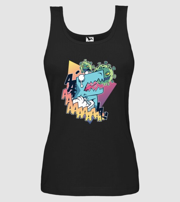 Covid Dino model negru pe tricou