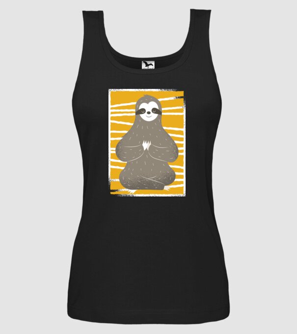 Yoga Leneș model negru pe tricou