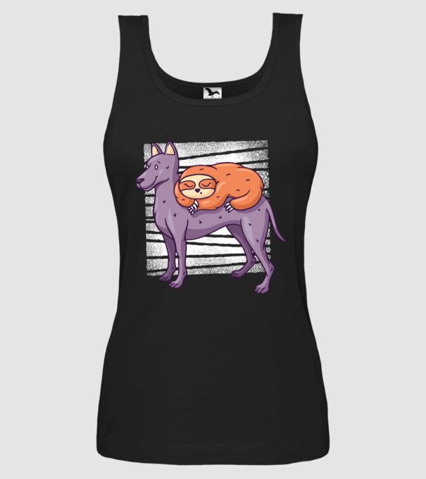Leneș pe câine model negru pe tricou