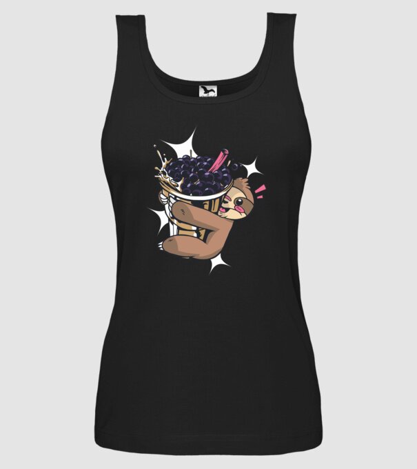 Leneșului îi place ceaiul bubble model negru pe tricou