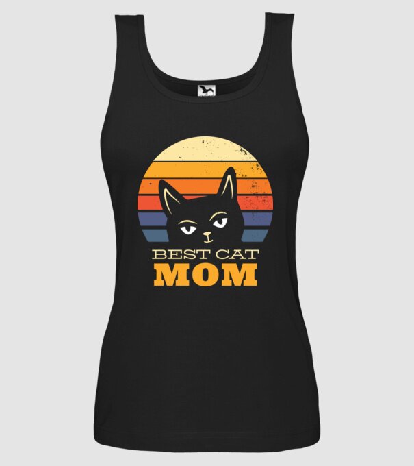 Cea mai bună mamă pisică model negru pe tricou