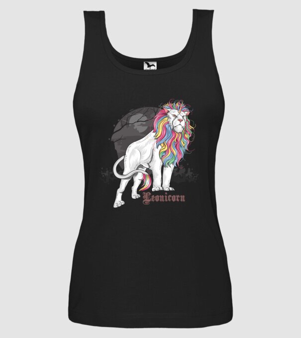 Leonicorn model negru pe tricou