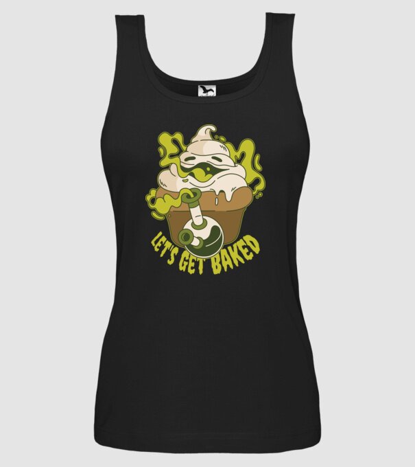 'Let''s Get Baked' model negru pe tricou