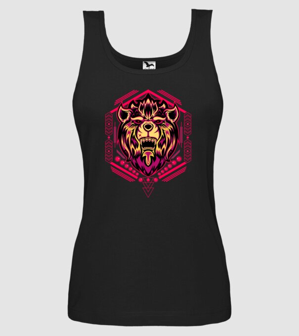 Lion geometry model negru pe tricou
