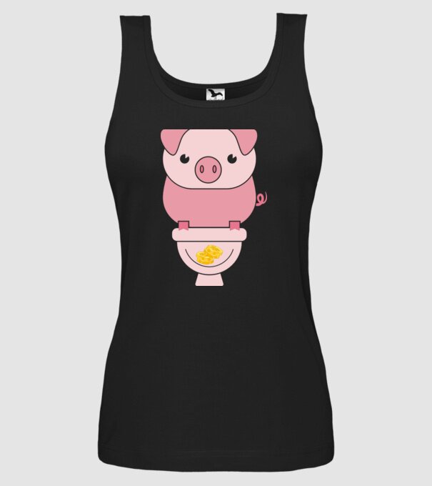 Little Pig model negru pe tricou