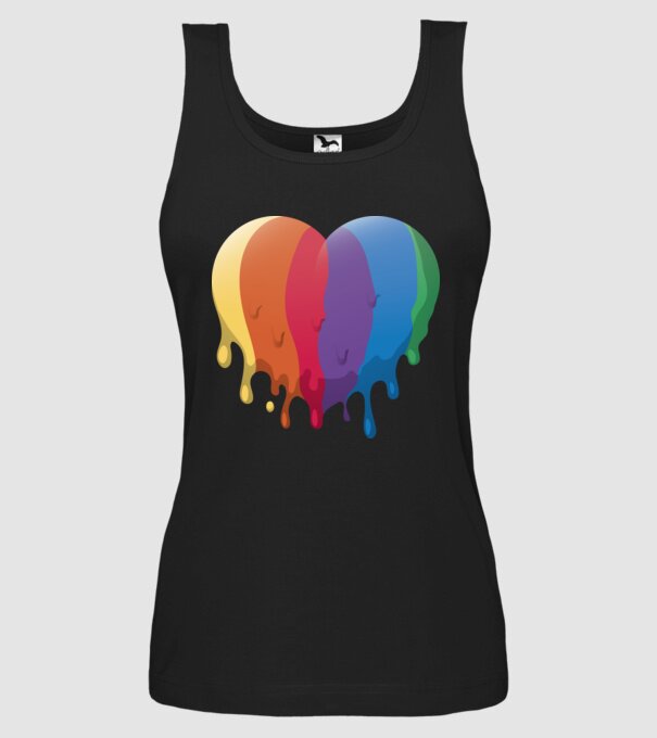 LGBTQ Inimă model negru pe tricou
