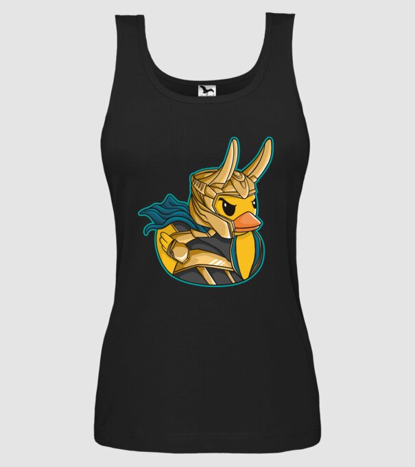 Rață Loki model negru pe tricou