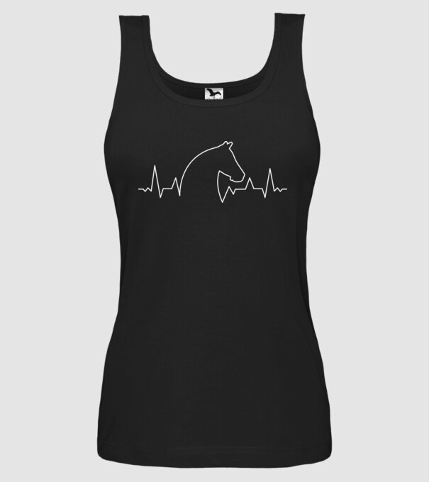 Bătăi de inimă cu cal model negru pe tricou