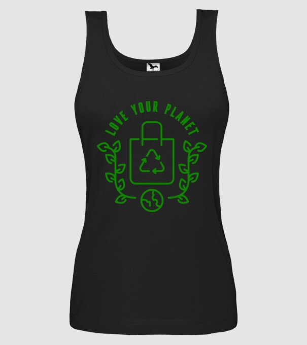Love Your Planet - Ziua Pământului model negru pe tricou