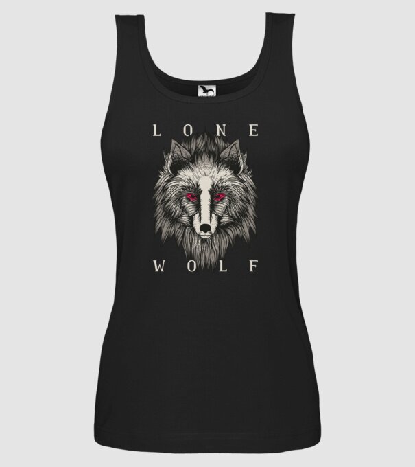 Lup Singuratic model negru pe tricou