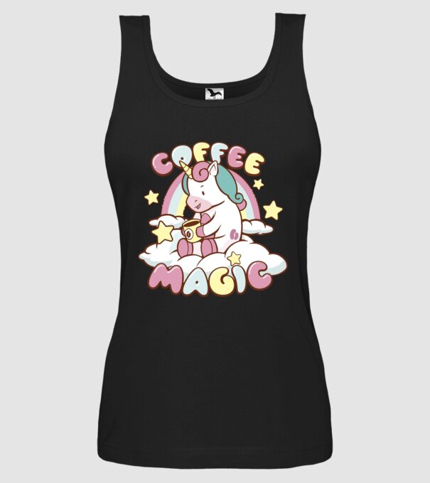 Cafea Magică Unicorn model negru pe tricou